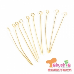 9字針0.8x40mm(粗) - 金色 (約8g)