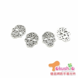 K1609骷顱頭-古銀色4入