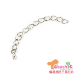 延長鍊5cm+水滴-鎳色 5入