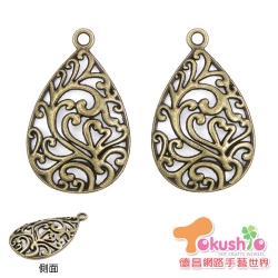 JC221#縷空水滴-青古色2入
