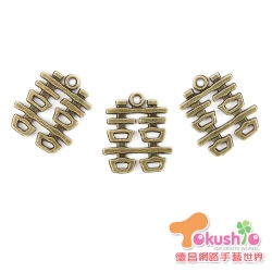 JC470#吊耳雙囍-青古色3入