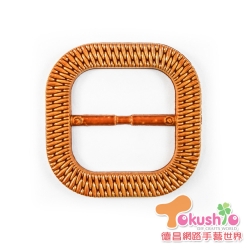 仿日竹編紋方形日環(內)約4cm